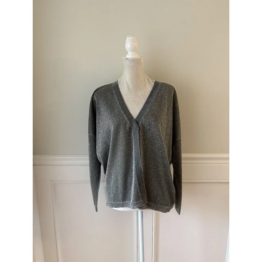 Fabiana Filippi Green Metallic Cardigan 6 Small